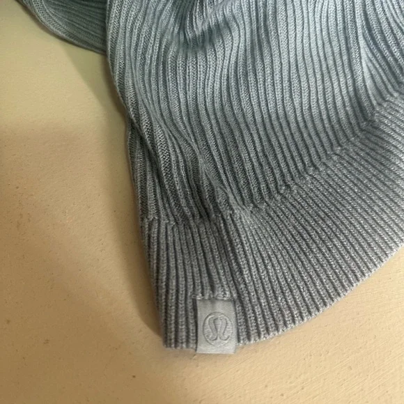 Lululemon Reversible Crossover Sweater • Blue • Bamboo / Cashmere Blend • Sz 8 - Picture 7 of 8